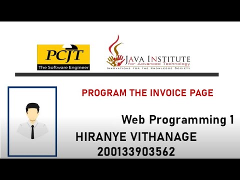 PROGRAM THE INVOICE PAGE
