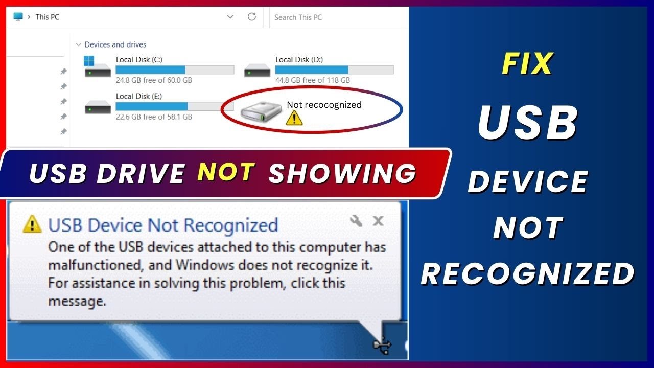 NEW: How to Fix USB Drive Not Showing, Fix USB Device Not Recognized in ...