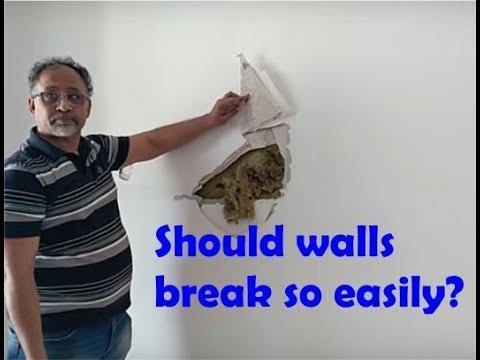 Are all gypsum walls as weak as Lodha NCP's? One more Lodha wall punch video