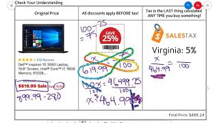 Multi-Step Percent Problems Check for Understanding