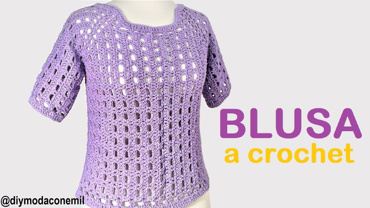 Blusa de mujer tejida a crochet a paso - YouTube