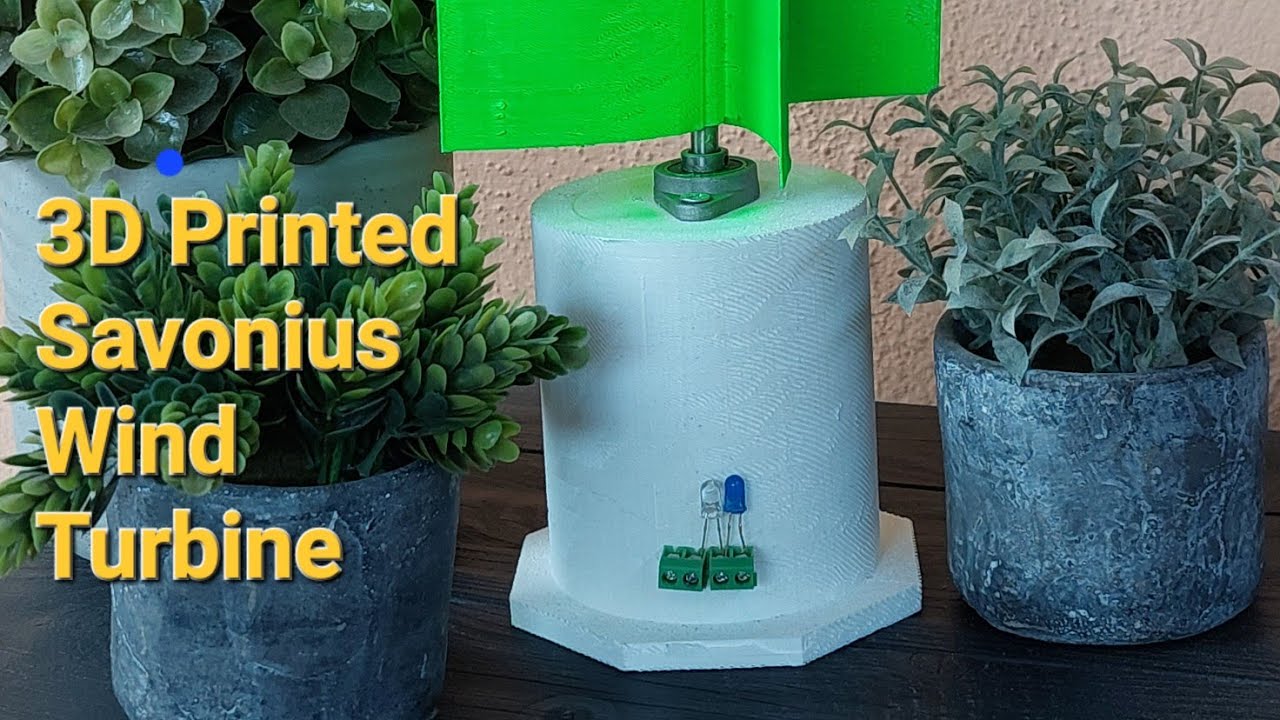 3D Printed Savonius Wind Turbine - YouTube