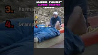 Ranking Funniest Alpine Coaster Crashes #funny #memes #fails