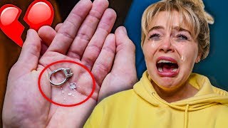BREAKING MY FIANCE&#39;S ENGAGEMENT RING PRANK! *SHE CRIES*