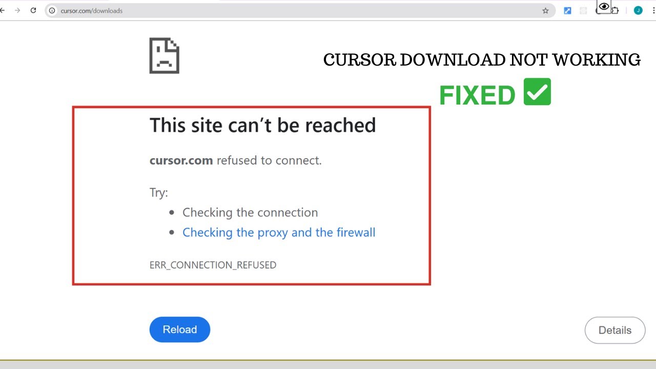 Cursor Downloads not working FIXED