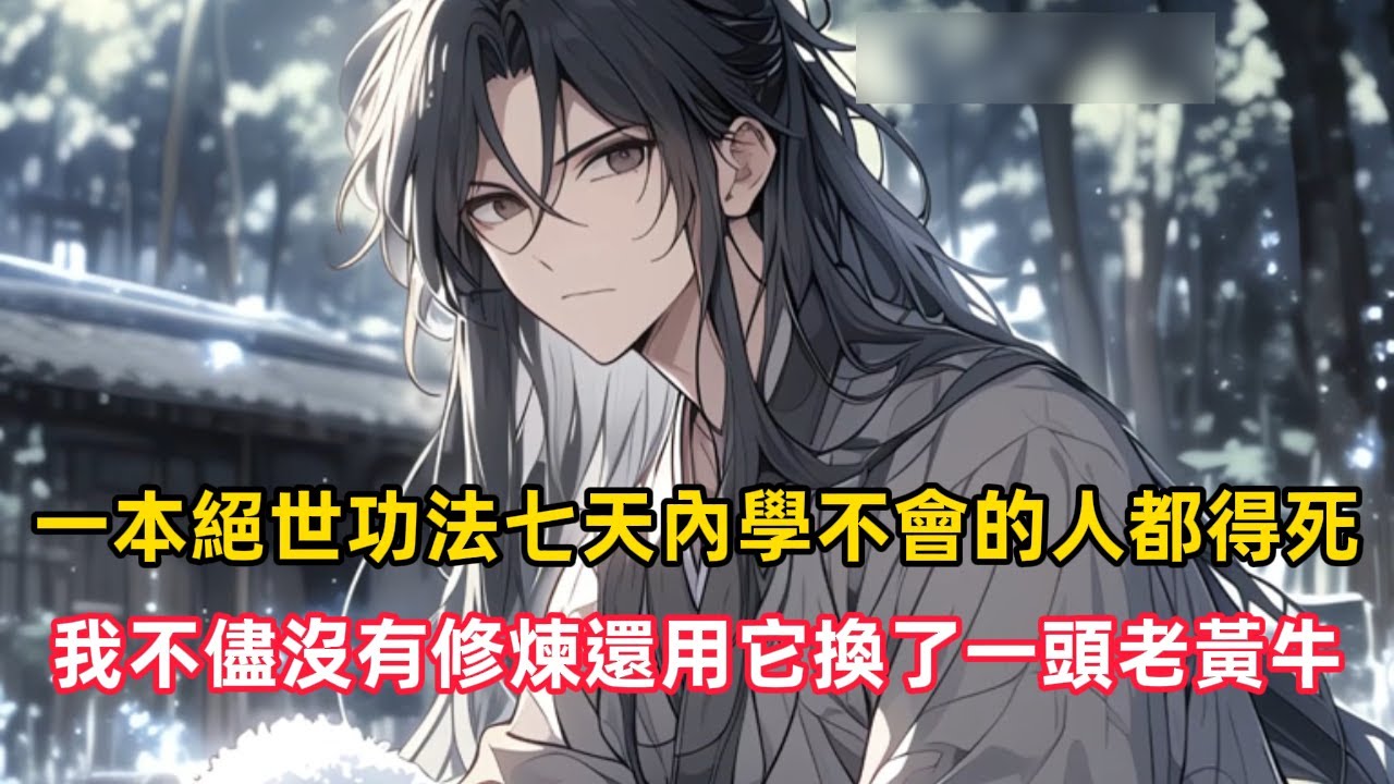 《一本絕世功法七天內學不會的人都得死，我不儘沒有修煉還用它換了一頭老黃牛》眾人都以為我瘋了，可只有我知道這頭老黃牛是我變強的關鍵……#漫畫解說