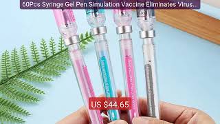 60Pcs Syringe Gel Pen Simulation Vaccine Eliminates Virus Inj... — Amazing Value 2026 | Must Have!