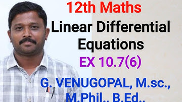 12th maths|exercise 10.7 q no 6|Linear differential equation| ncert differential equation created