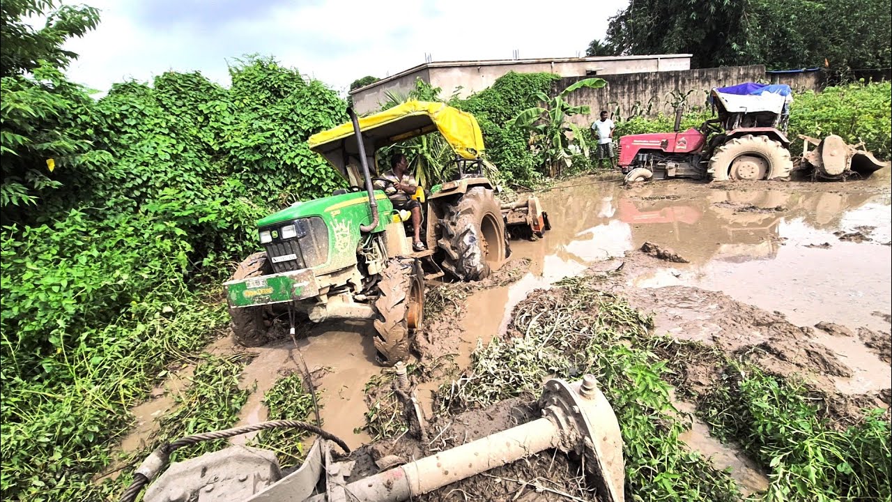 Mahindra 595 2wd tochen.. John deere 5210 4wd tochan..John deere 5210 4wd geir pro full video 
