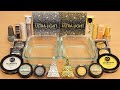 Silver vs gold  mixing makeup eyeshadow into slime asmr