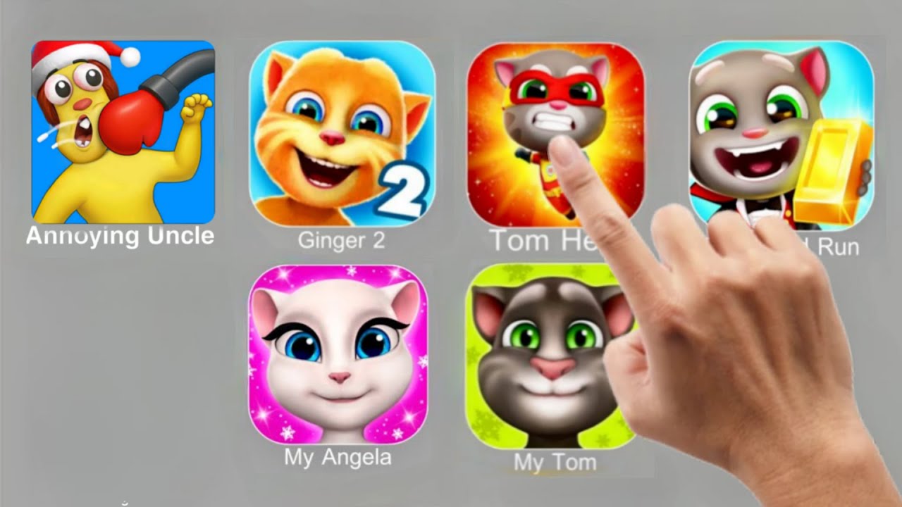 Annoying Uncle, Talking Ginger 2, Tom Hero, Tom Gold Run, My Angela, My Tom.