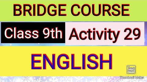 9th class setu abhyaskram (Bridge course)English day 29 /Activity 29 @LMH Education #Activity29