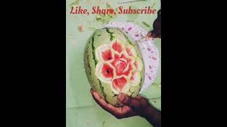 watermelon carving 🥳⁉️🤯‼️😇#carving #skills #video #viral #viral #fruit #art #food #watermelondrink
