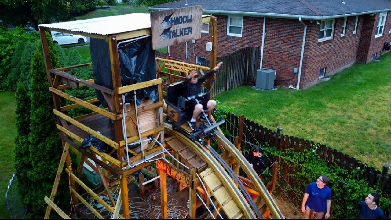 17-Year-Old Builds Roller Coaster in Backyard - YouTube