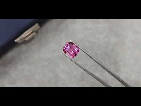 Vivid pink tourmaline in cushion cut 7.34 ct from Nigeria Video  № 1