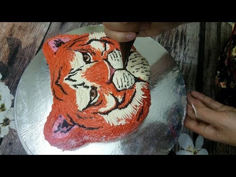 Bánh Sinh Nhật Tạo Hình Mặt Hổ 3D - How To Decorate Tiger Face 3D Cake | Foci