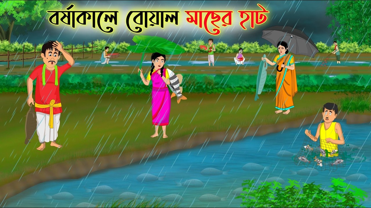 বর্ষাকালে বোয়াল মাছের হাট | Bengali Fairy Tales Cartoon | Rupkothar Bangla Golpo | Thakumar Jhuli