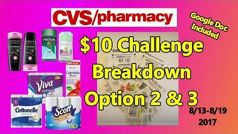 CVS $10 Challenge Breakdown OPTION 2 & 3  8/13-8/19 2017