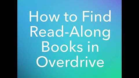 How to Find Read-Along Books in Overdrive