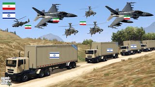 Iran vs Israel | Israeli Military Weapons Convoy vs Iranian Fighter Jets - GTA 5 Simulation