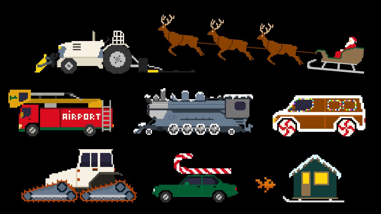 Winter Vehicles 2: Santa, Gingerbread Van & More | Pixel Art - YouTube