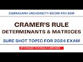 Cramers Rule | Determinants and Matrices | Business Mathematics B.Com I AHSEC BMST Class 12