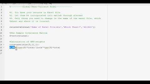 Global Minimum Variance (GMV Model) Asset Allocation