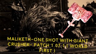 Elden ring - maliketh - one shot with giant crusher - no damage