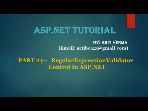 Part 24 ASP.NET RegularExpressionValidator Control