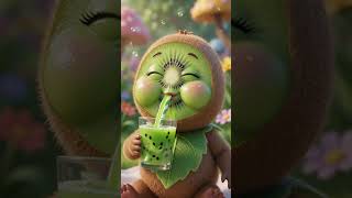 Cute fruit babies eating  #ai #animation #shorts