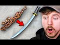 Forging A Katana From Rusted Chain!