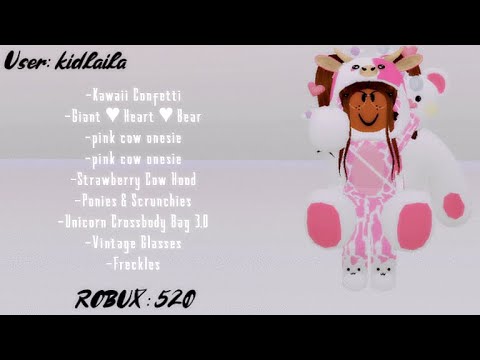 11 Awesome Roblox Giant Heart Teddy Bear Outfits Youtube - codes for strawberry cow outfits in bloxburg roblox youtube