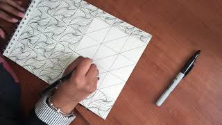 Zentangle Pattern - EASY and SATISFYING line art: Twister