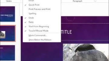 Powerpoint 2013 Tutorial - Quick Access Toolbar
