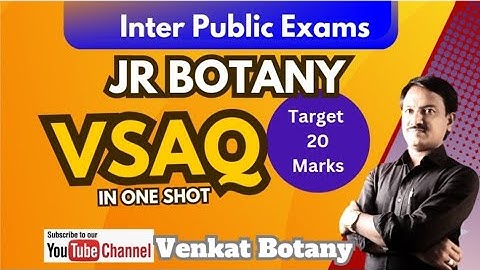 Jr Botany VSAQ in One Shot | Inter Public Exams | Jr Botany Important Questions
