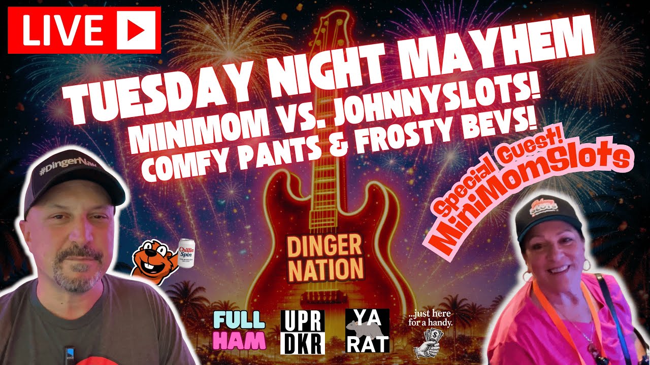JohnnySlots LIVE! Tuesday Night Mayhem and Minimom Challenge!