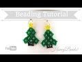 Christmas Tree Earrings Beading Tutorial by HoneyBeads1 (Christmas jewelry)