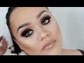 Brown Glitter Smokey Eye &amp; Nude Lip | Full Face Makeup Tutorial | Makeupwithjah