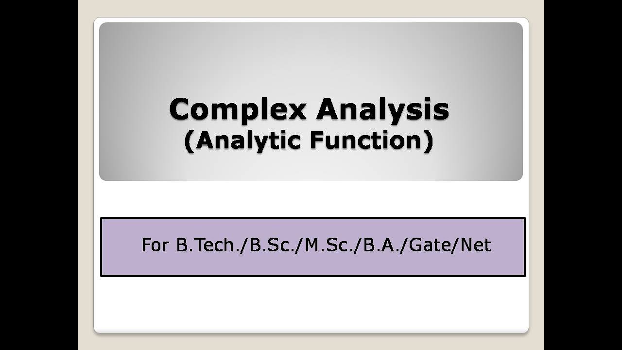 Analytic Function - YouTube