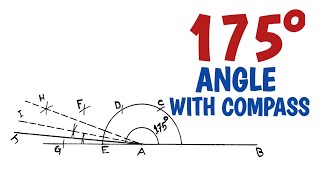 How to construct 175 degree angle with compass....