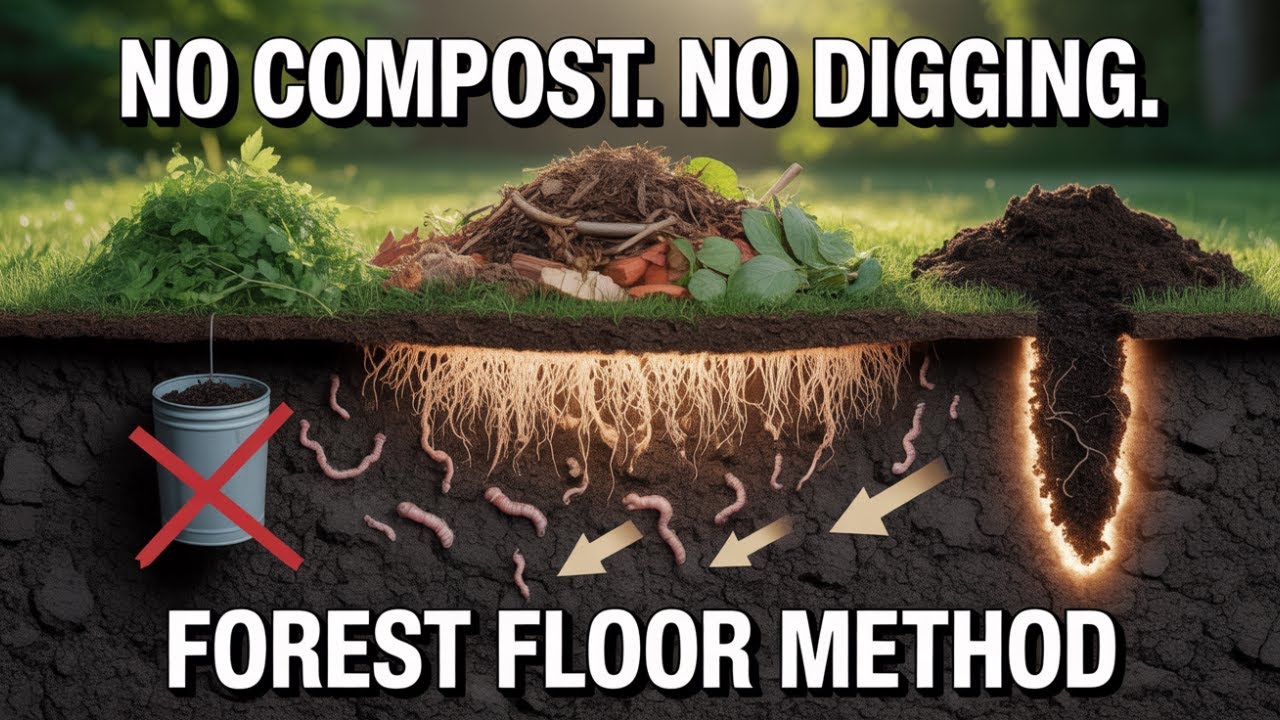 Способ мульчирования лесной подстилки, позволяющий создать плодородную почву без компостных куч.