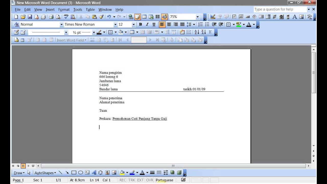 Cara Membuat Surat Resmi Di Microsoft Word 2010