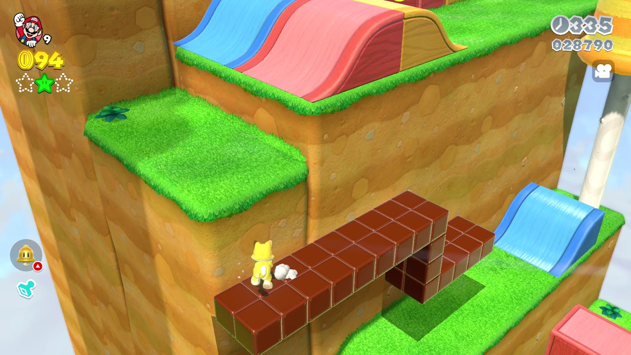 Super Mario 3D World Remaster Playthrough - World 1-3 Mount Beanpole (3 Stars + Stamp)