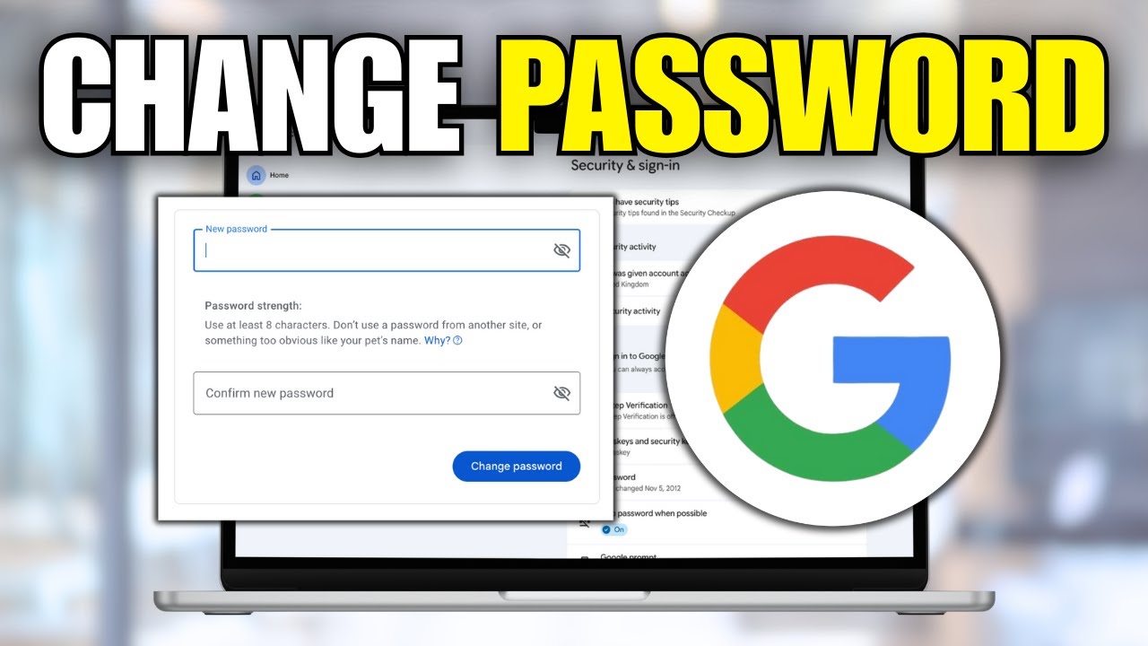 How To Change Google Account Password In PC & Laptpp