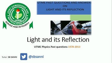 Jamb (UTME) Past Questions solved 1978-2013 | Physics |  Light and Its Reflection