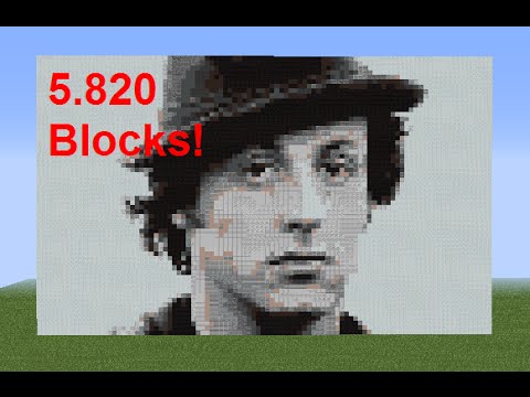 Minecraft : Sylvester Stallone Pixel Art (5.820 Blocks) - YouTube