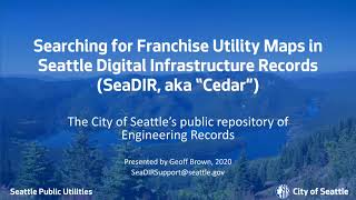 Finding Franchise Utility Maps in Seattle Digital Infrastructure Records (SeaDIR)