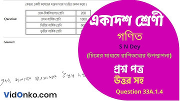 West Bengal Board HS 11 Class Math Book Solution in Bengali - S N Dey Exercise Question: 33A.1.4