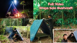 Full Video: 3 Days Solo Bushcraft - Building a Survival Shelter