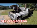 Pull out old wiring from my Chevy R30 dump truck TBI to carb swap Squarebody